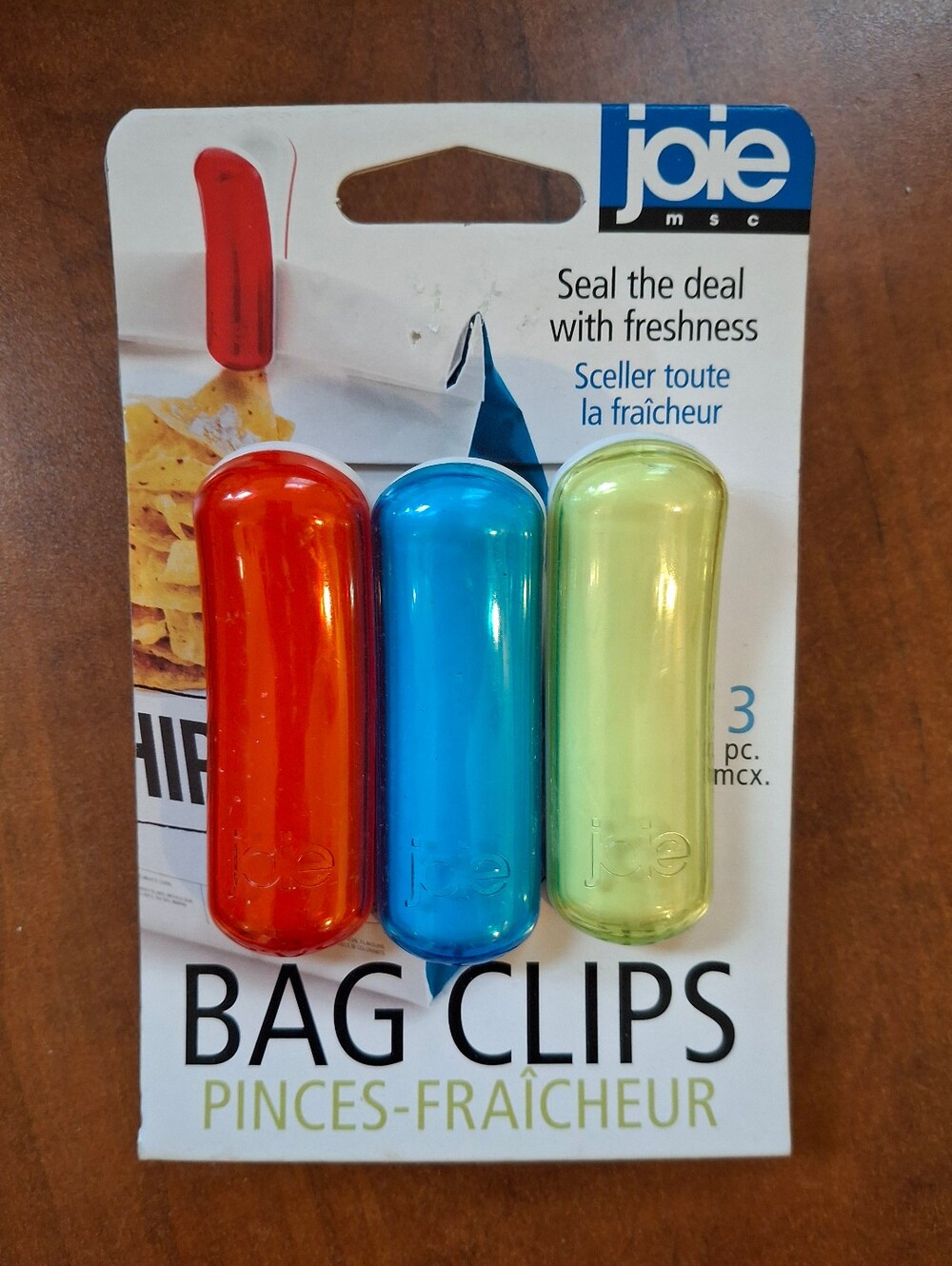 Joie Assorted Color Bag Clips 3pk